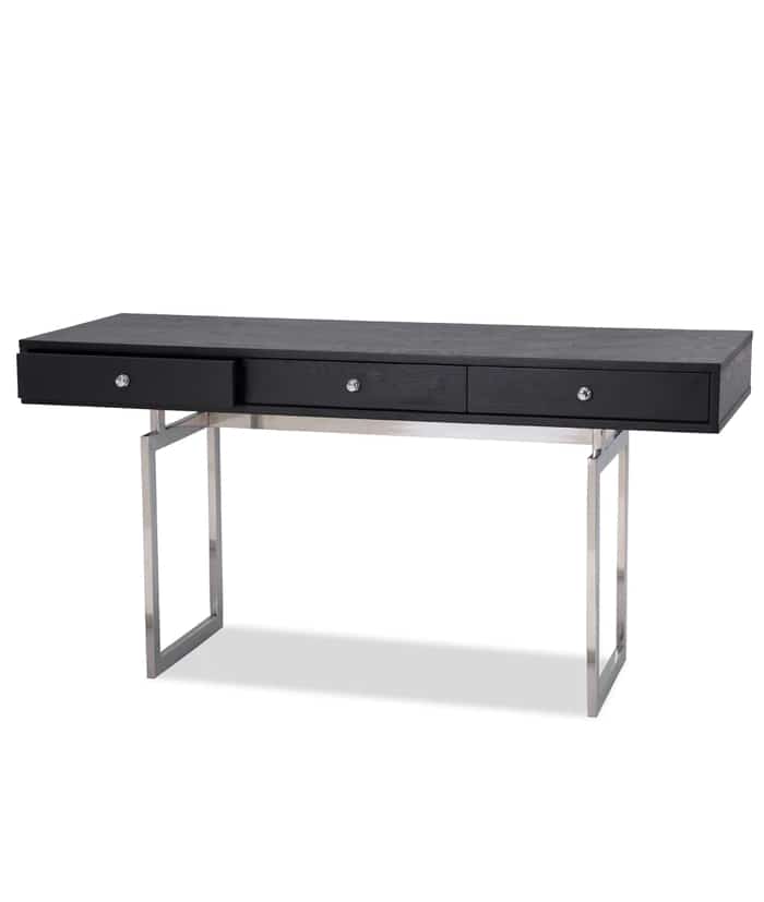 Liagm - 3 Drawer Black Desk